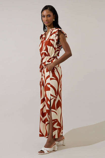 Astra Ruffle Maxi Dress Abstract