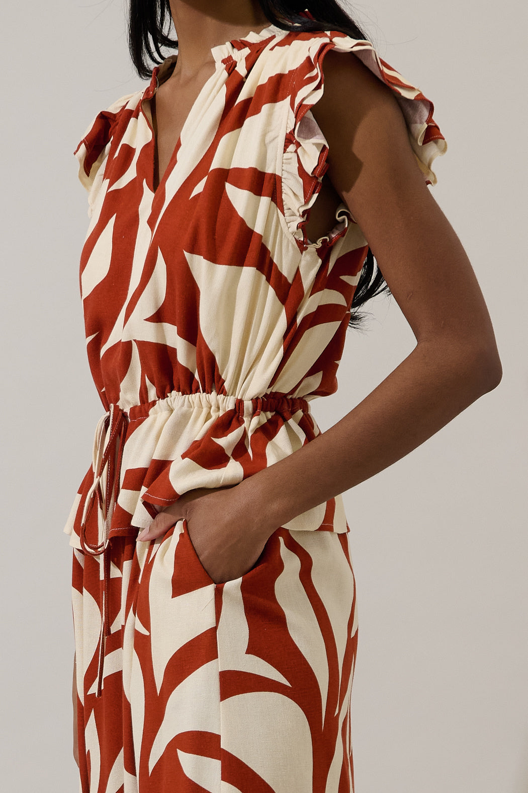 Astra Ruffle Maxi Dress Abstract