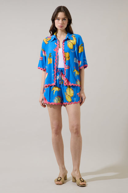 Alanie Tropical Halle Drawstring Shorts