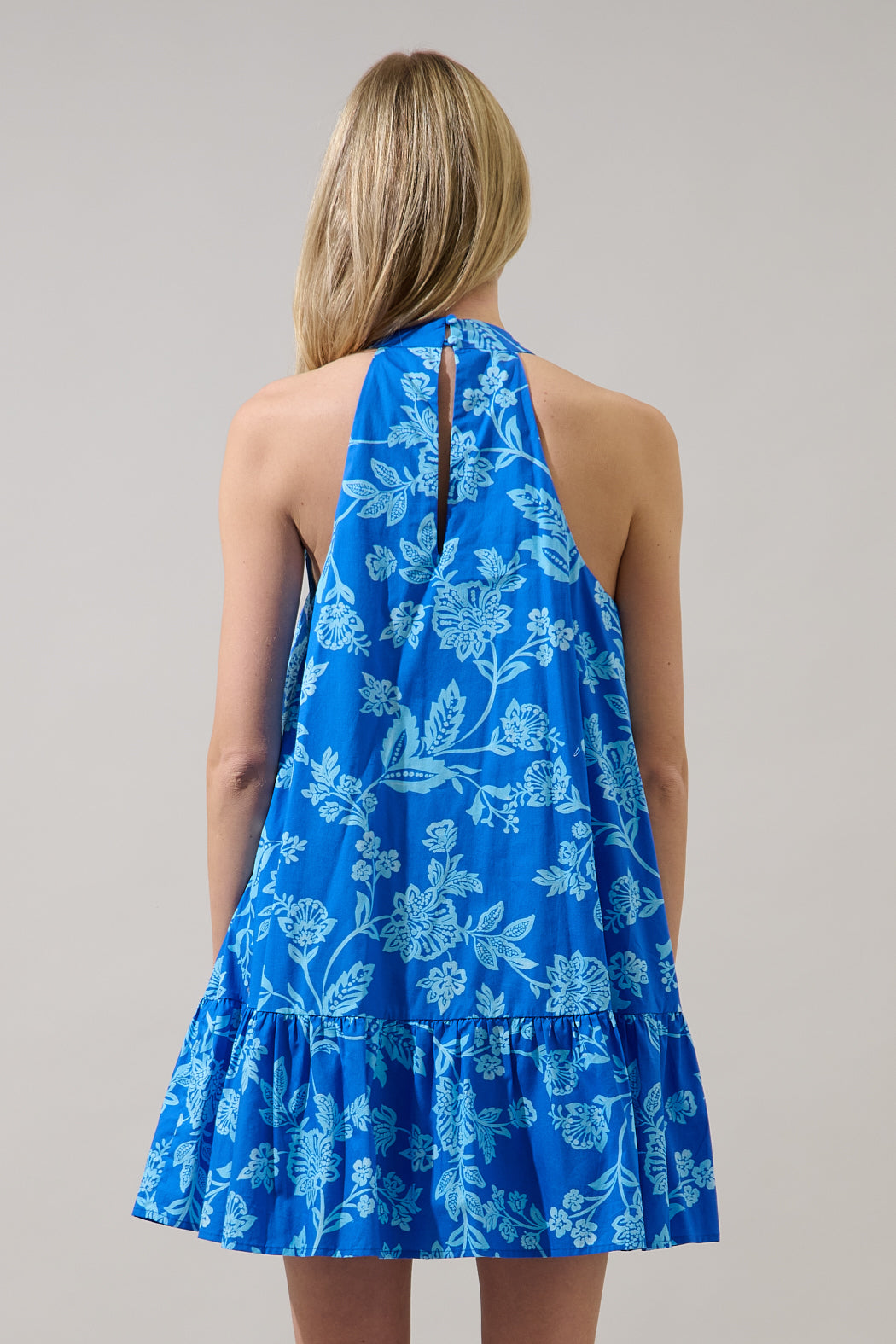 Della Halter Mini Dress Persa Floral