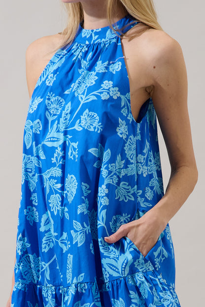 Della Halter Mini Dress Persa Floral