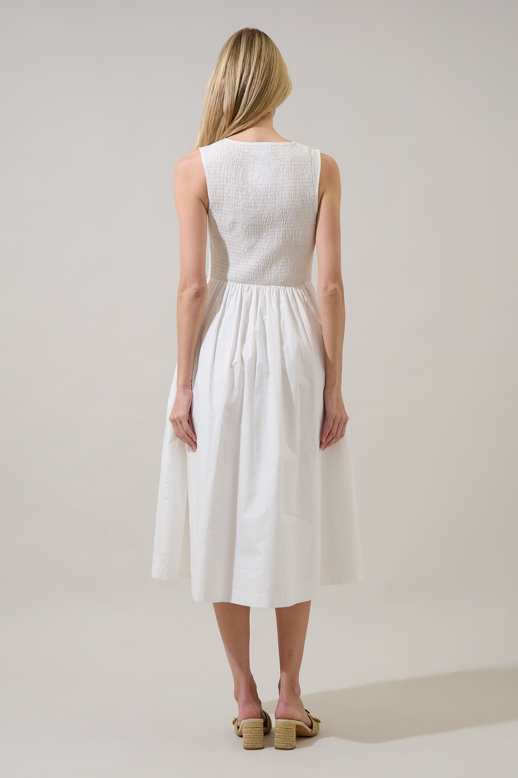 Emily Pleated Sleeveless Midi Dress
