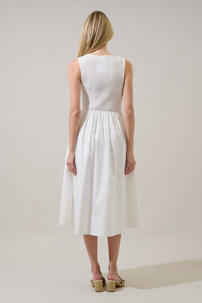Emily Pleated Sleeveless Midi Dress