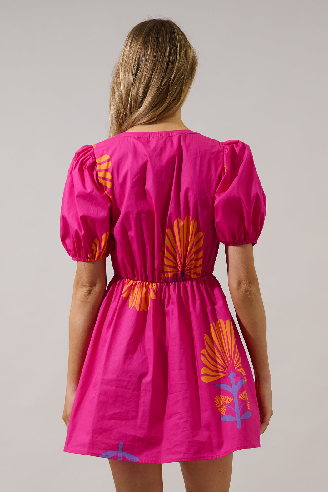 Alba Puff Sleeve Mini Dress Krane Geo