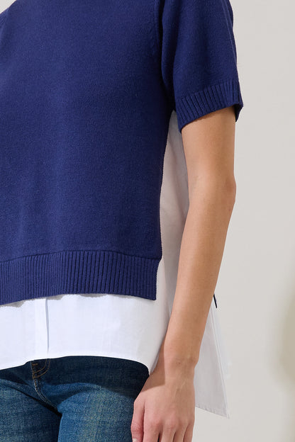 Dierra Mix Media Short Sleeve Sweater