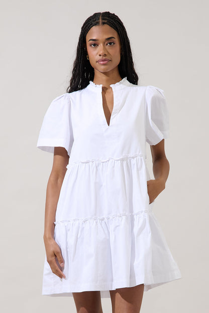 Amelia Tiered Babydoll Short Sleeve Dress