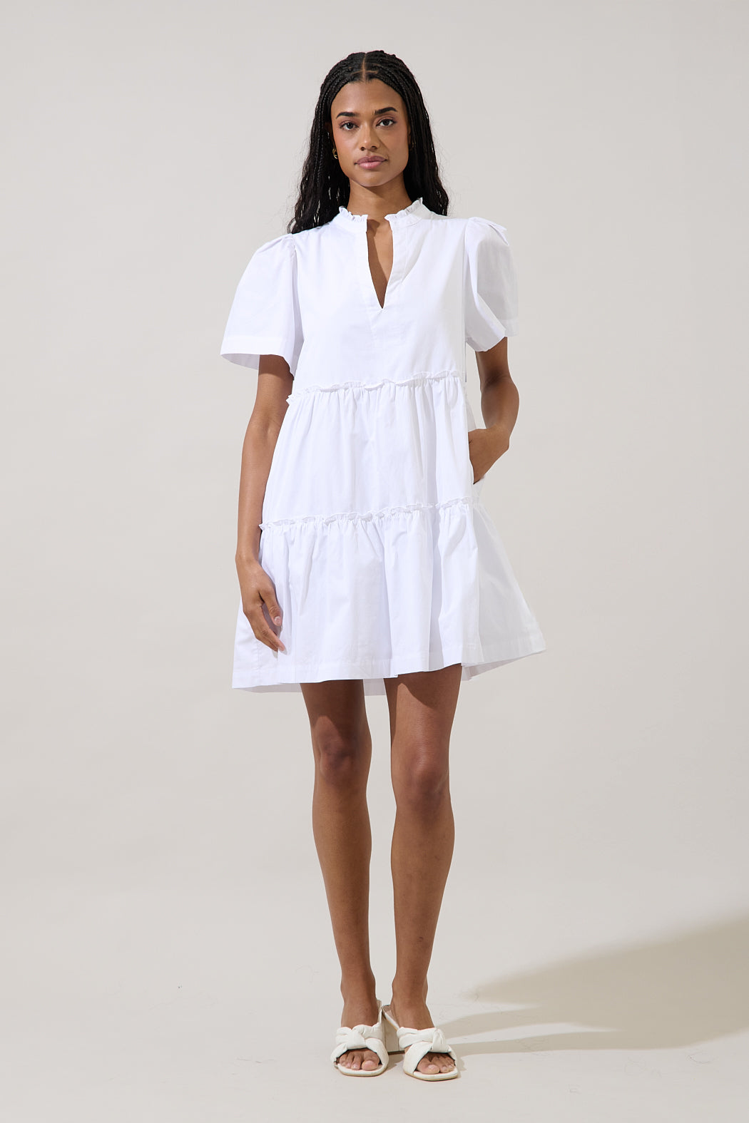Amelia Tiered Babydoll Short Sleeve Dress