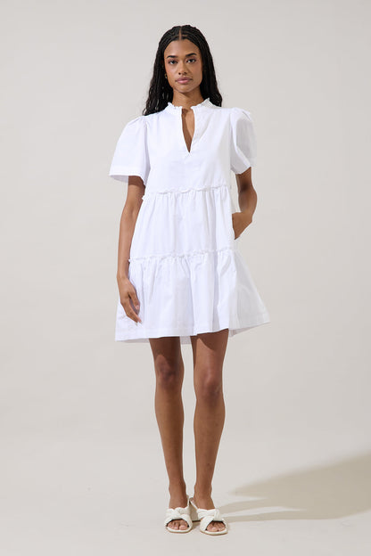 Amelia Tiered Babydoll Short Sleeve Dress