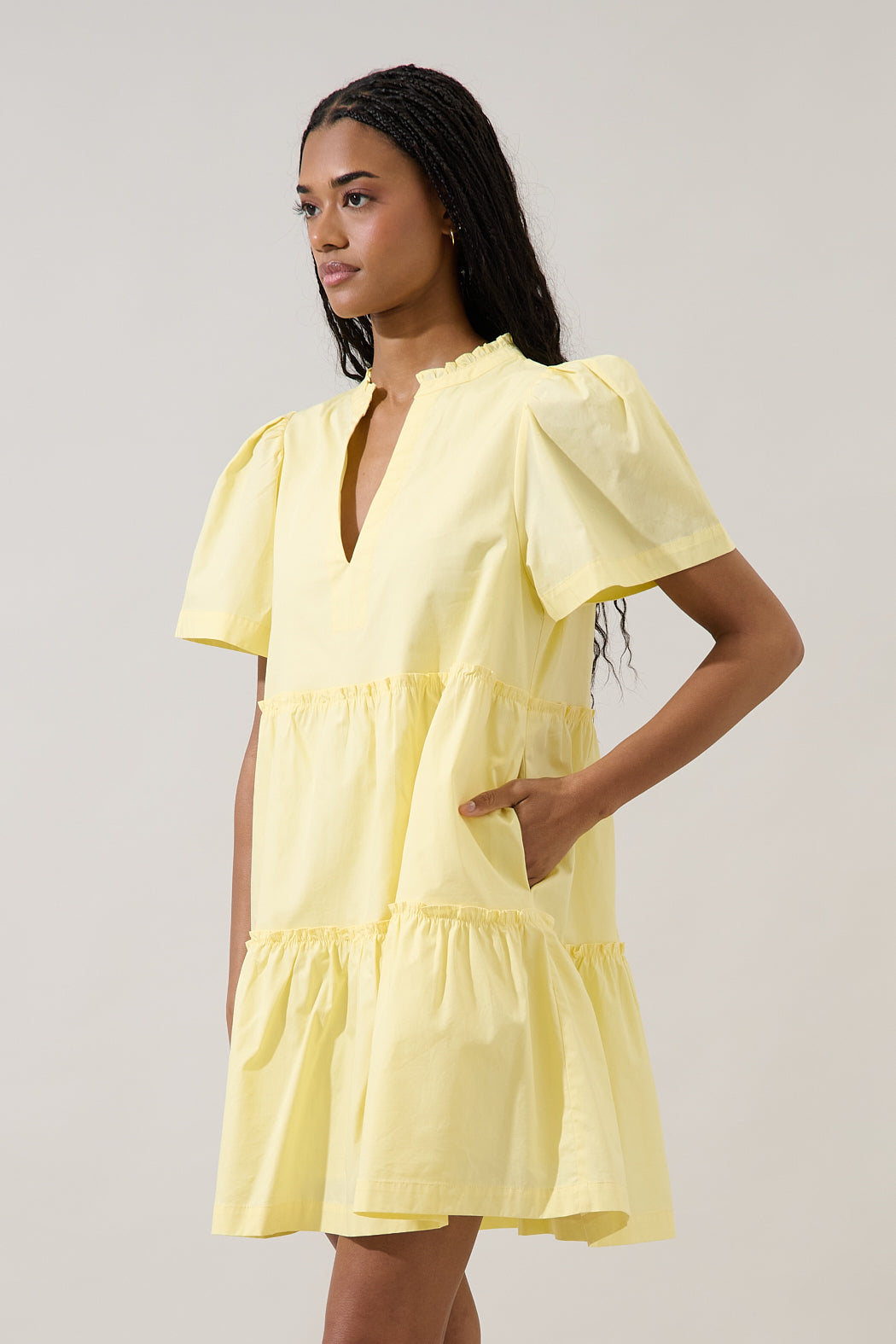 Amelia Tiered Babydoll Short Sleeve Dress