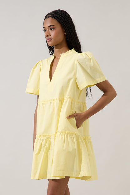 Amelia Tiered Babydoll Short Sleeve Dress