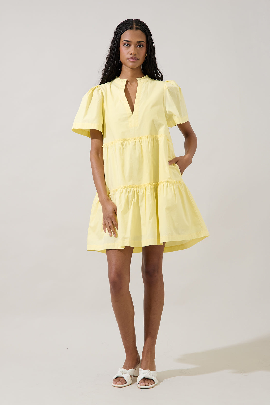 Amelia Tiered Babydoll Short Sleeve Dress