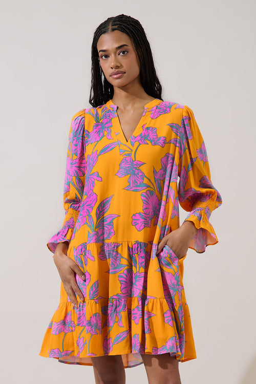 Anamy Shift Mini Dress Floral