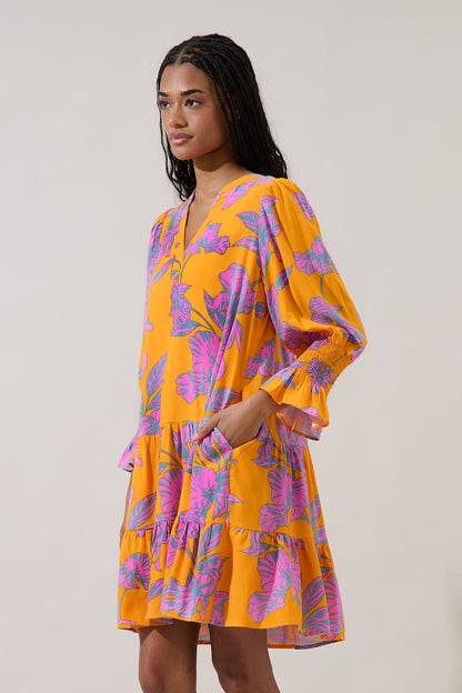 Anamy Shift Mini Dress Floral