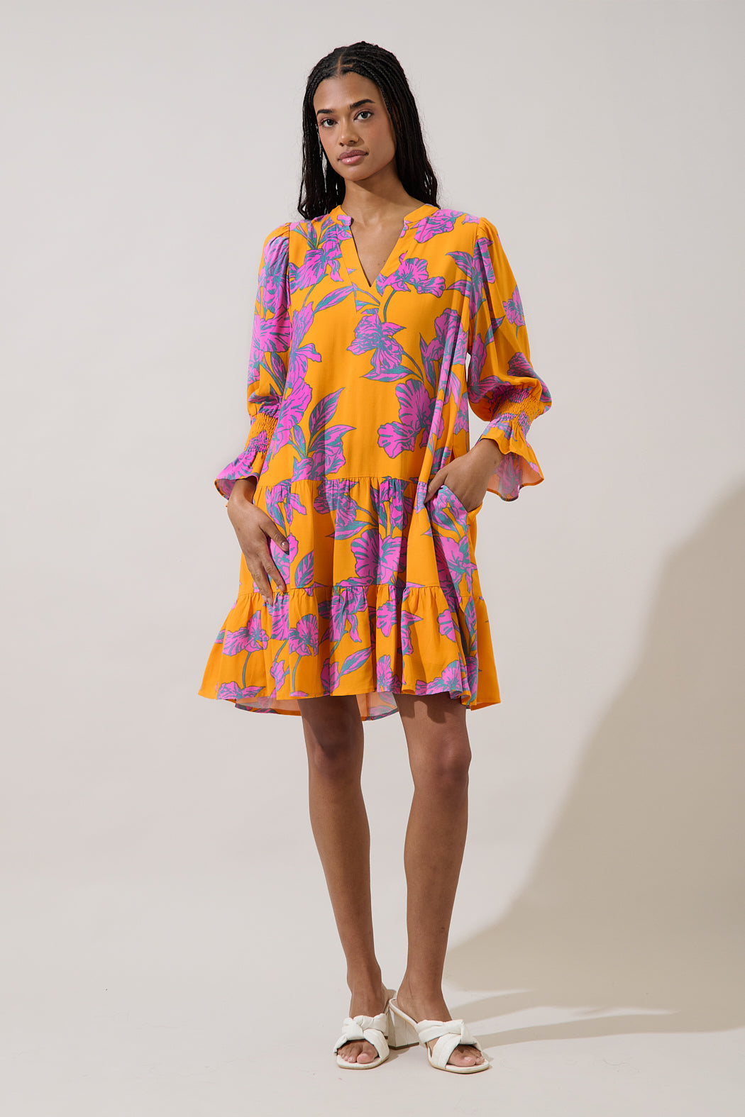Anamy Shift Mini Dress Floral
