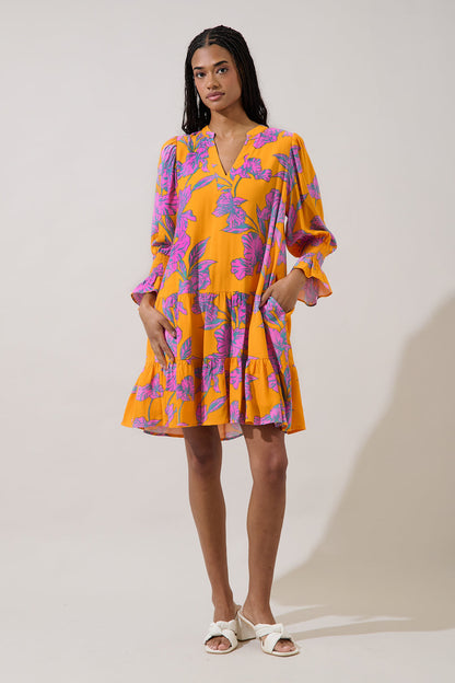 Anamy Shift Mini Dress Floral