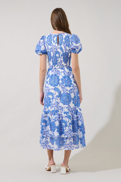 Aruba Smocked Midi Dress Floral
