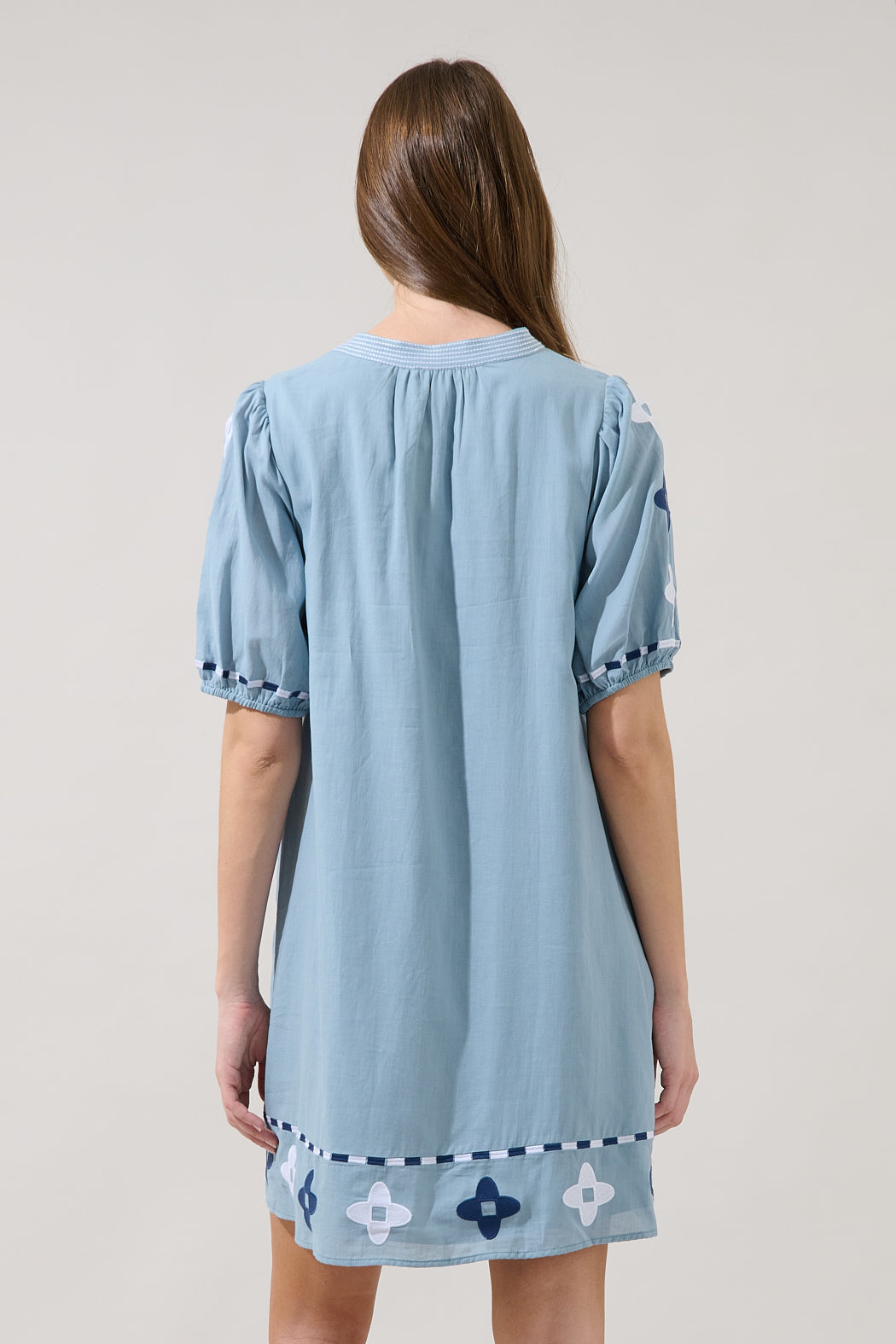 Dervina Embroidered Shift Mini Dress
