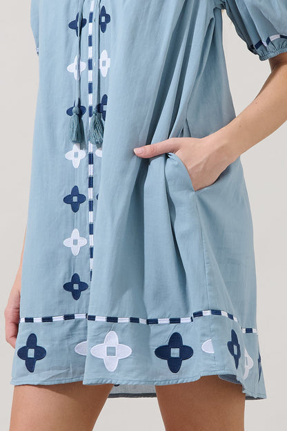 Dervina Embroidered Shift Mini Dress