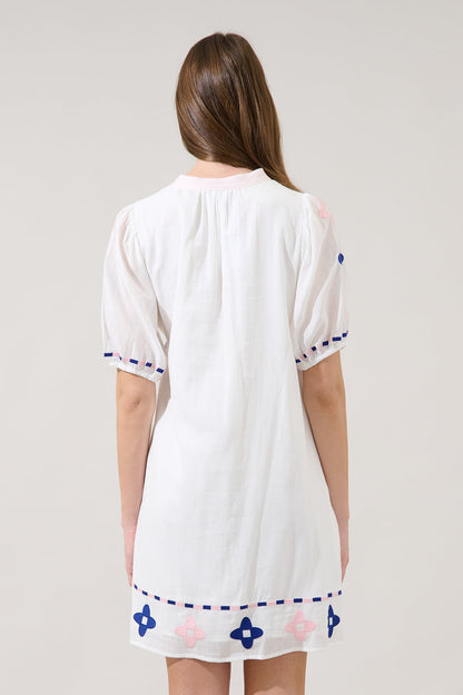 Dervina Embroidered Shift Mini Dress