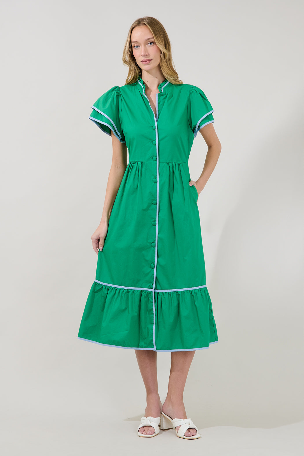 Davie Button Down Midi Dress