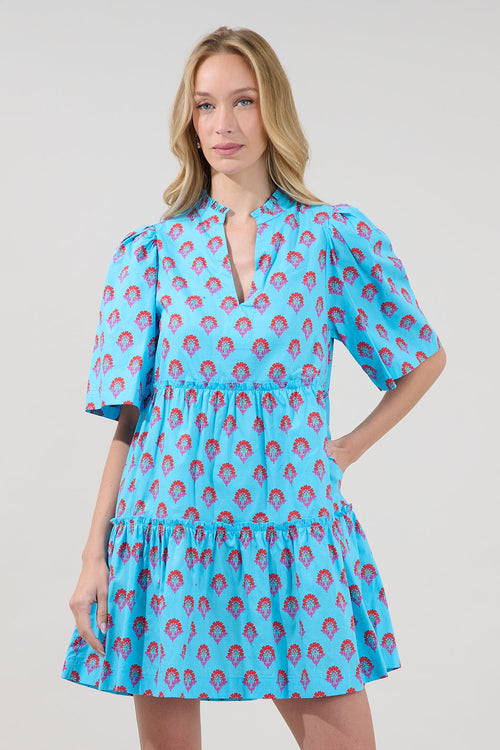 Dixie Split Neck Shift Dress Floral