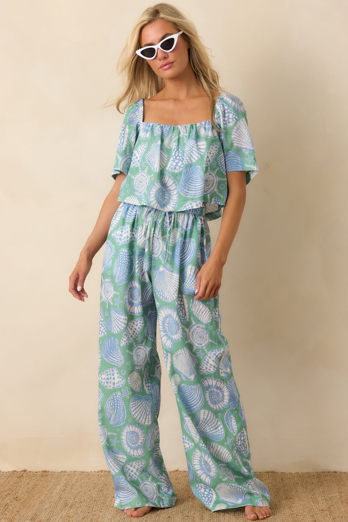 Paradisa San Marino Oceana Blue Multi Drawstring Pants