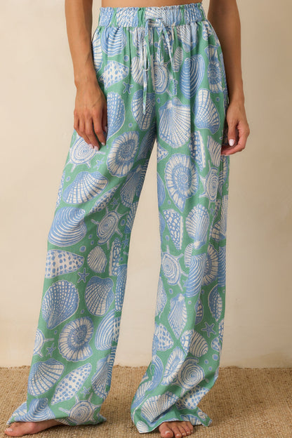 Paradisa San Marino Oceana Blue Multi Drawstring Pants