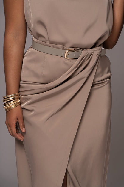 Beige Jamila Drape Skirt