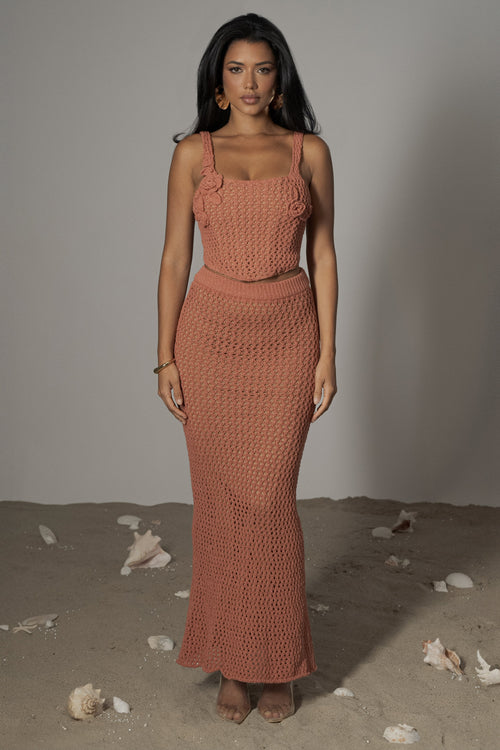 Terra Cotta Sea Depths Maxi Skirt