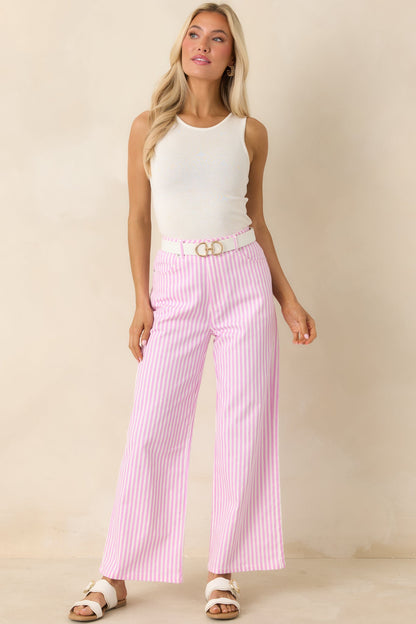 Let’s Get Noticed Pink Stripe Cotton Pants