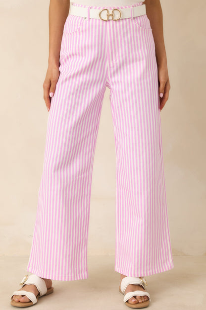 Let’s Get Noticed Pink Stripe Cotton Pants