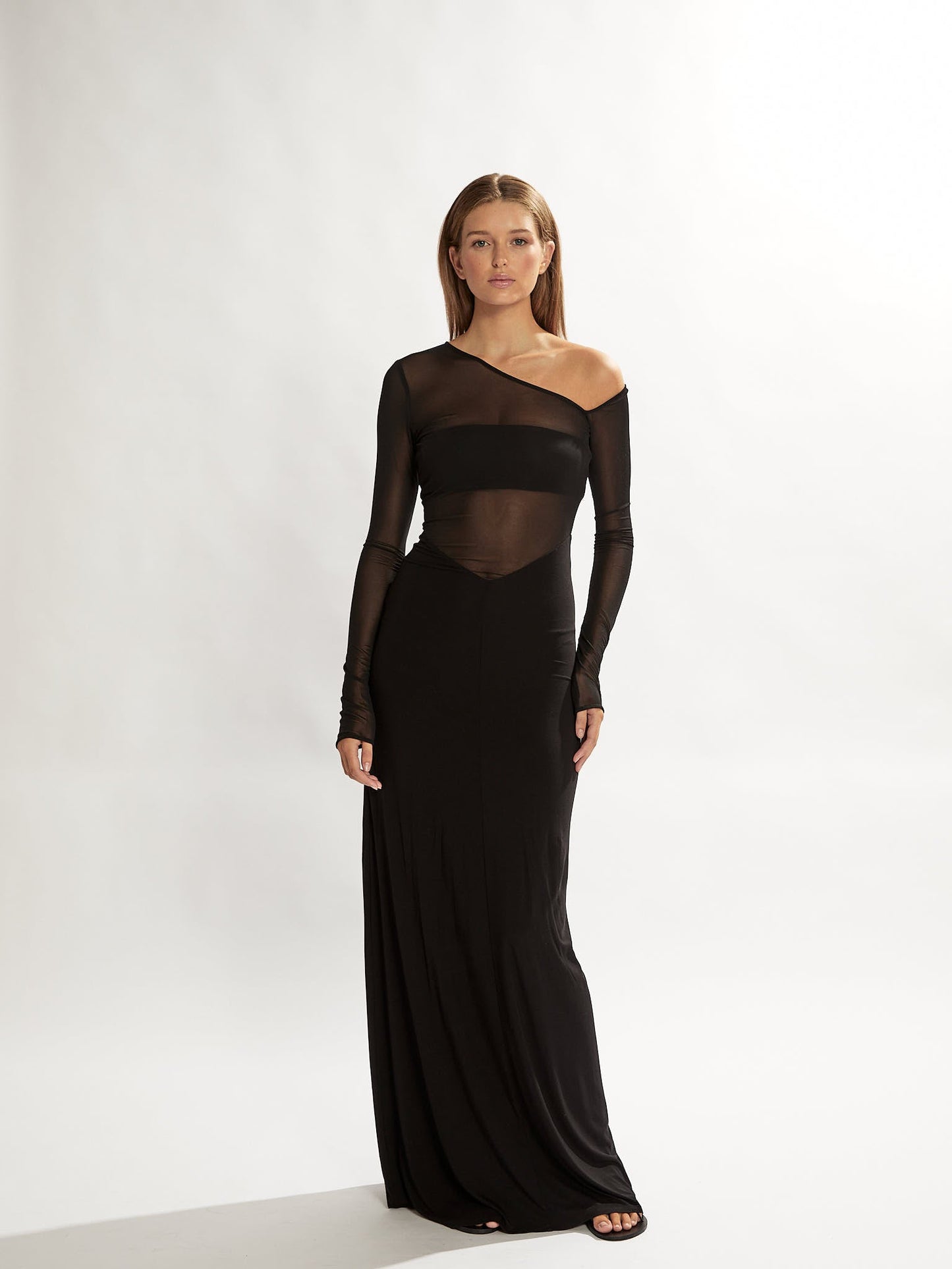 Blane Mesh Maxi Dress Black