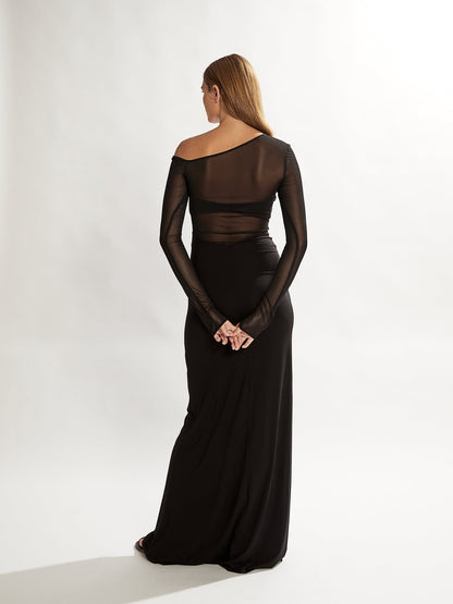 Blane Mesh Maxi Dress Black