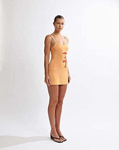 Cali Knit Mini Dress Orange