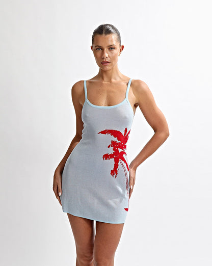 Cali Knit Mini Dress Blue