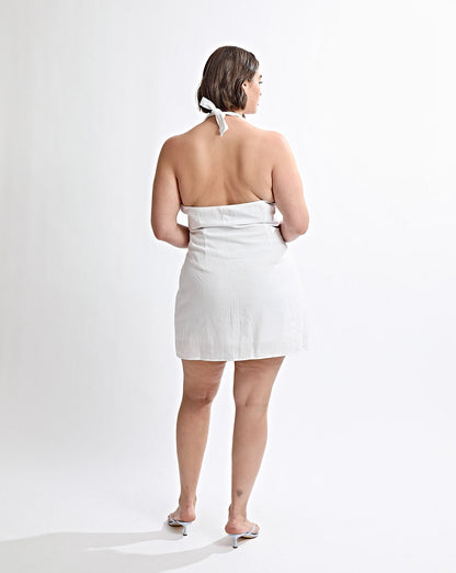 Tia Halter Mini Dress Off White