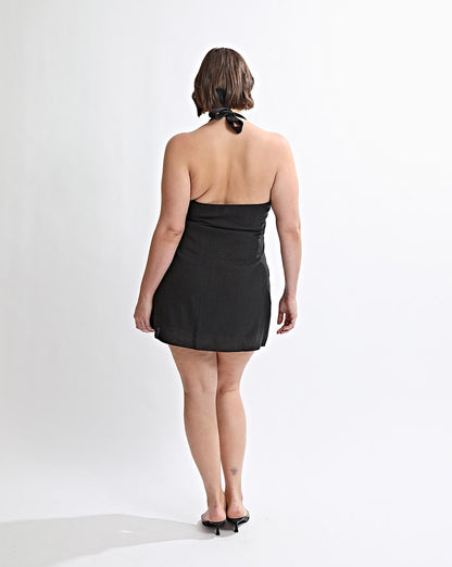 Tia Halter Mini Dress Black