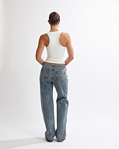 Ashton Jeans Classic Blue Cropped