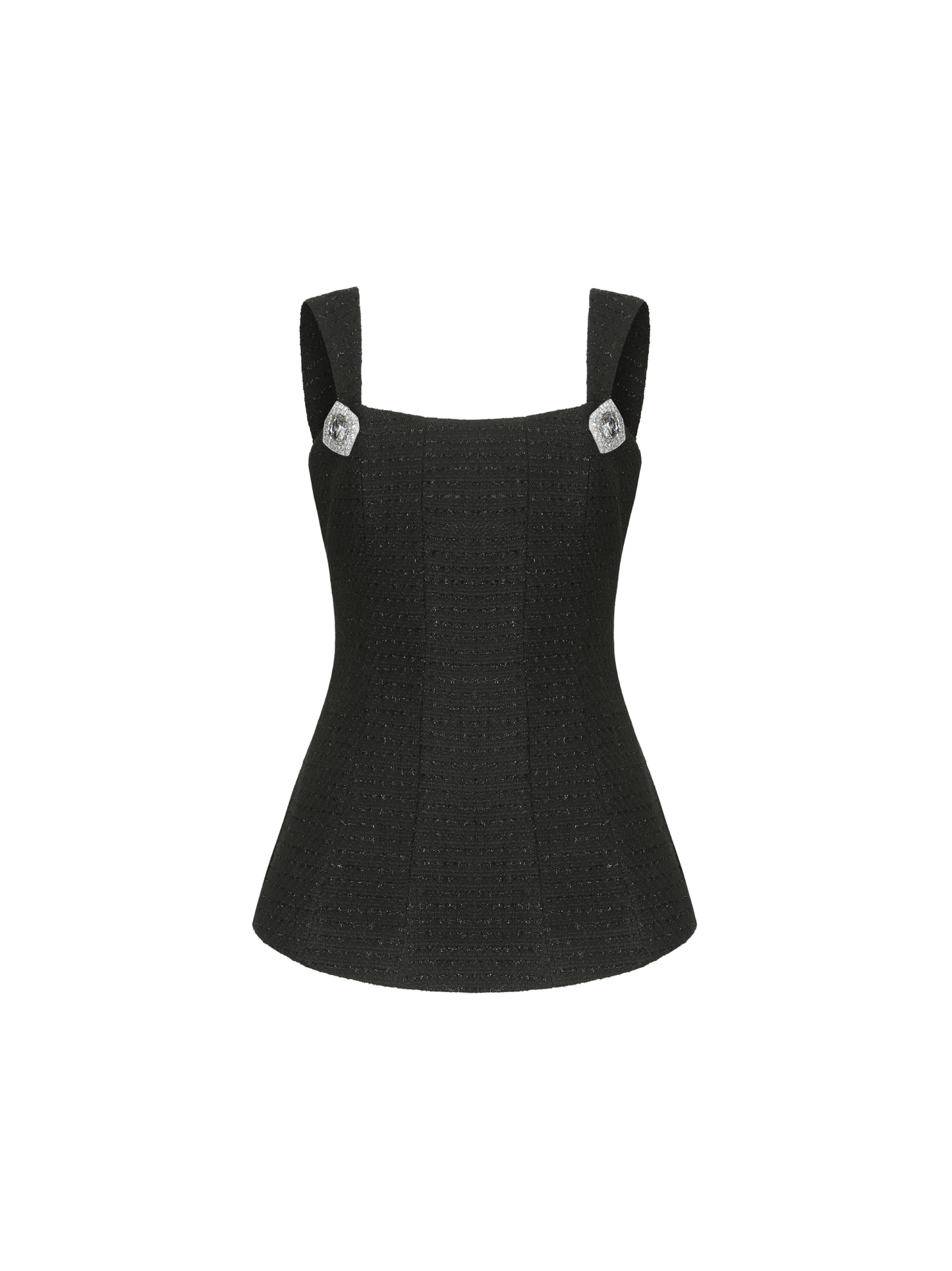 Annabella Textured Woven Black Bow Top
