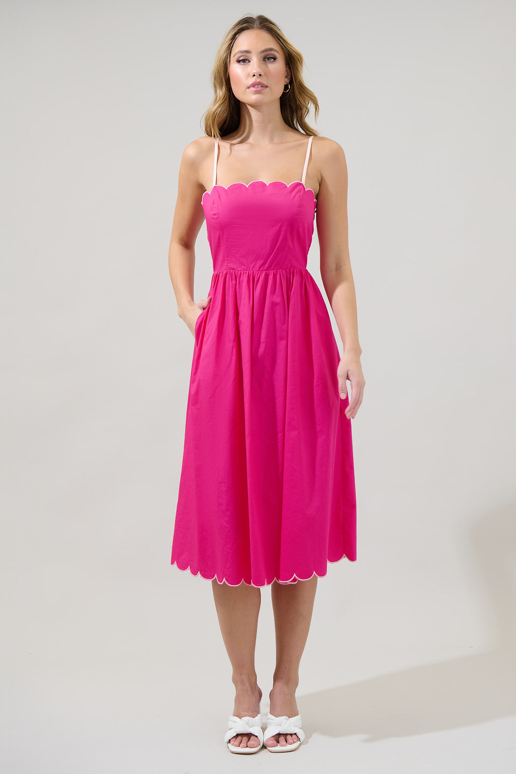 Christy Scalloped Midi Dress