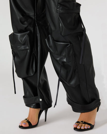 VEGAN LEATHER DUO PANT BLACK