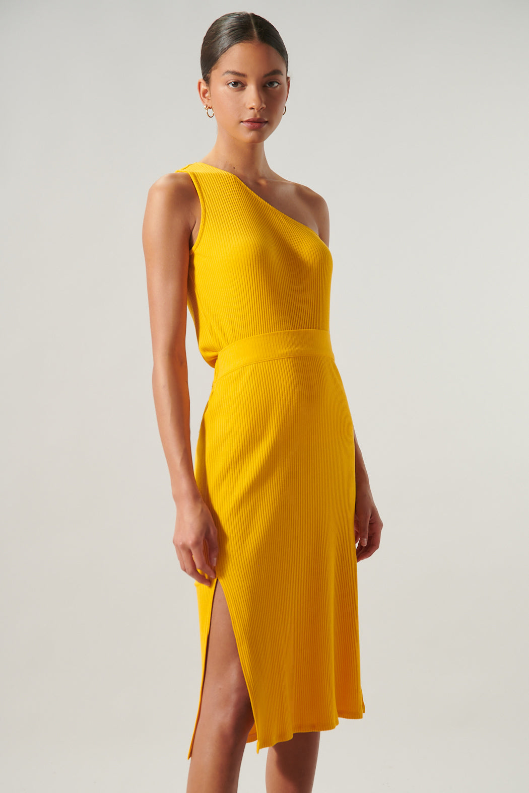 Brighter Days One Shoulder Ribbed Knit Top