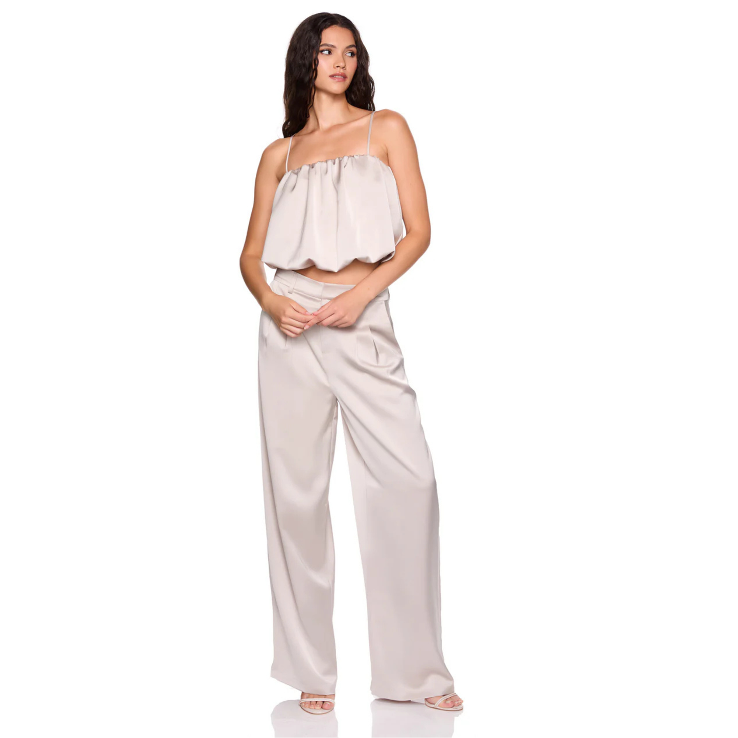 Susana Monaco Satin Pleated Pant