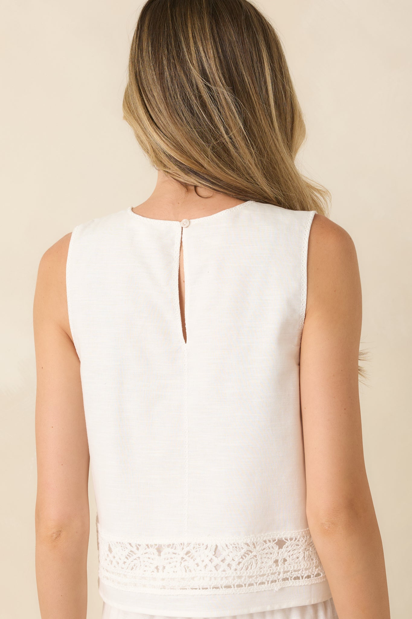 Z Supply Sloane White Embroidered Cotton Linen Top