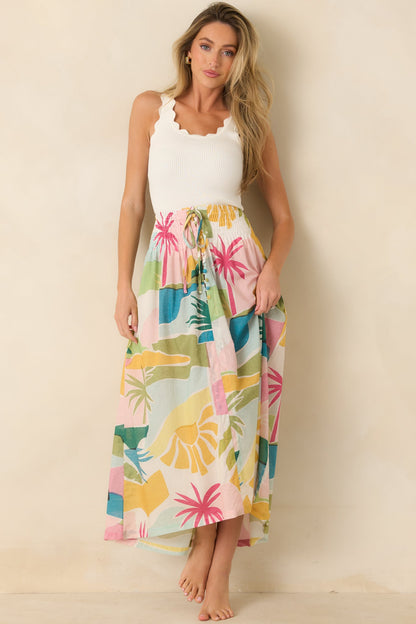 Prosperina Shay Ivory Scallop Cotton Tank