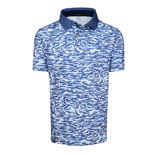 Boy's Stalking Wolf Camo Short Sleeve Polo