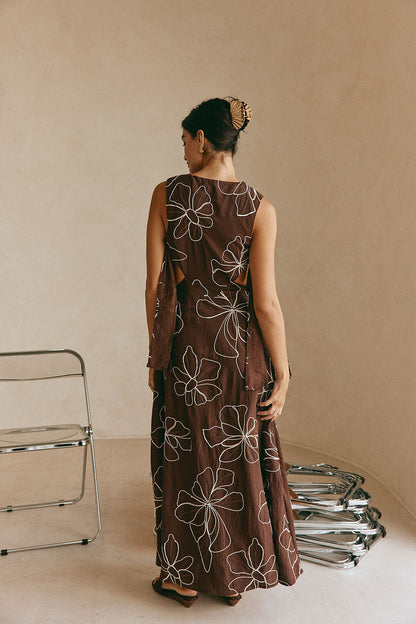Aurelia Dress - Chocolate Floral