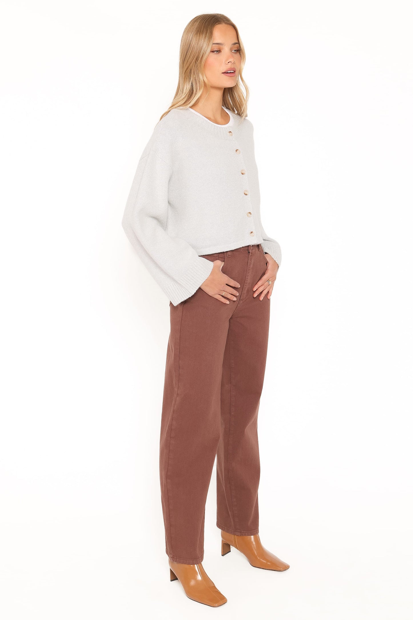 Ailis Wide Leg Jean - Chocolate