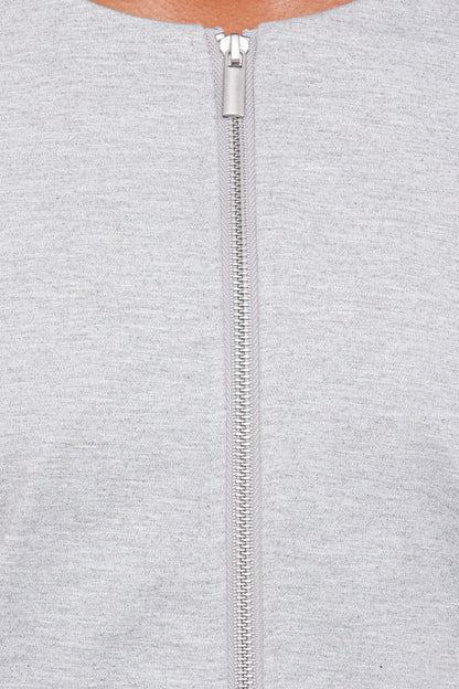Cinzia Cropped Ponte Jacket - Heather Grey