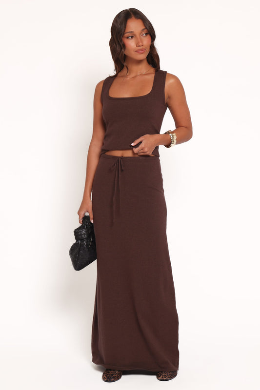 Beatrice Knitted Skirt - Chocolate